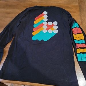 Braille 3-D Long Sleeve Size Large Black Tee